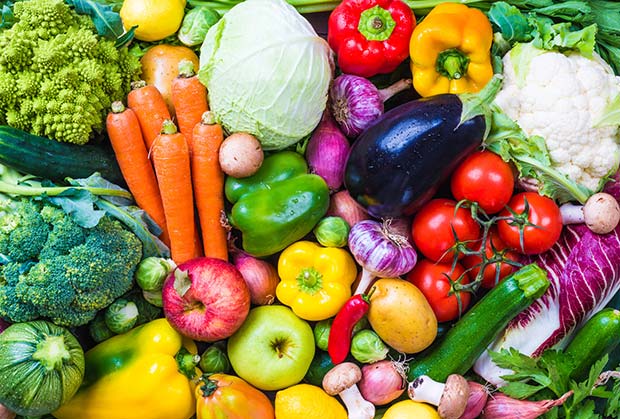 a colour array of vegetables