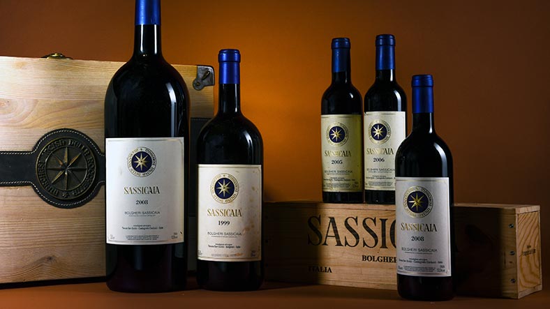 bottles of sassicaia