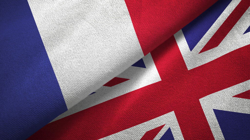 uk and french flags