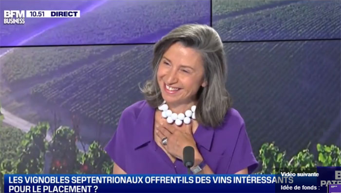 Angélique de Lencquesaing talking about Chablis, Alsace and German wines on French news channel BFM