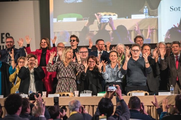 People on Stage at the Hospice de Beaune celebrating