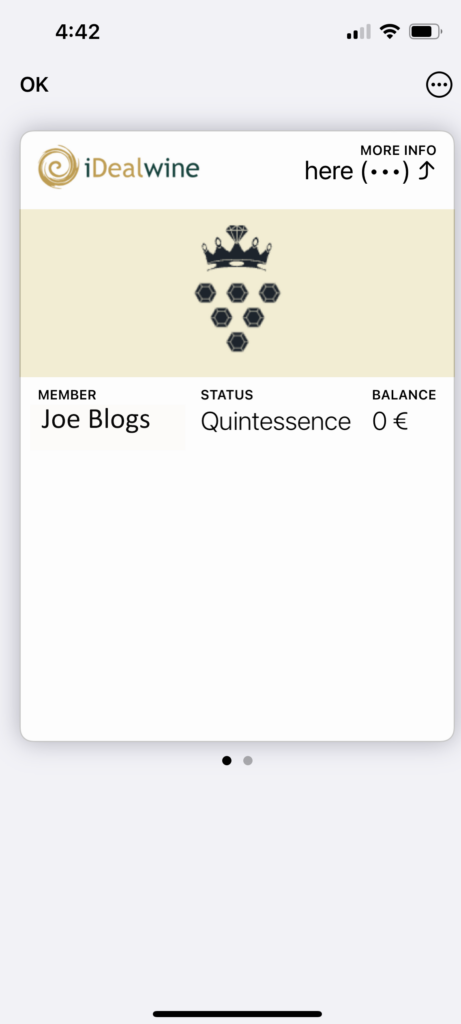 The front of the iDealwine wallet