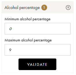 the alcohol percentage feature on the iDealwine website