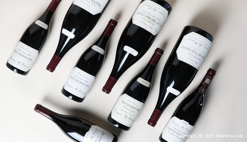 Burgundy grand cru bottles