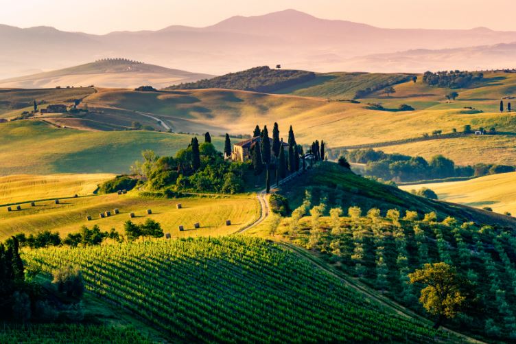 The rolling hills of Tuscany