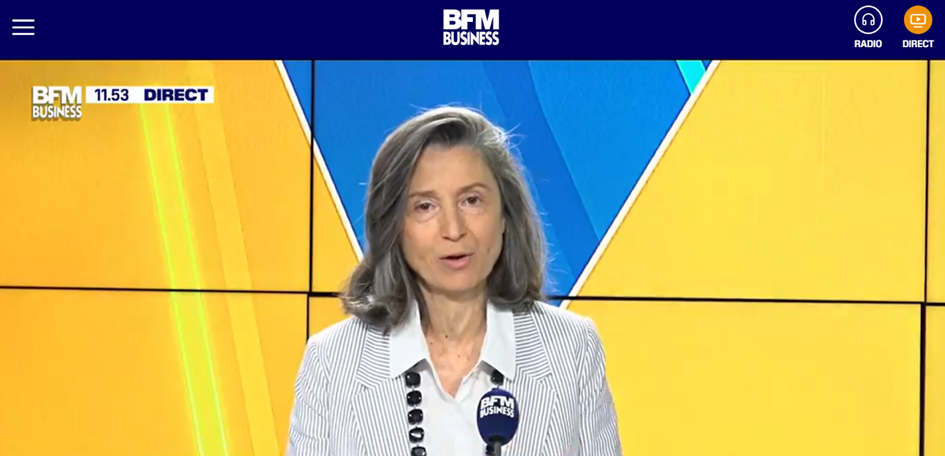Angélique de Lencquesaing talking about the latest wine market trends on BFM