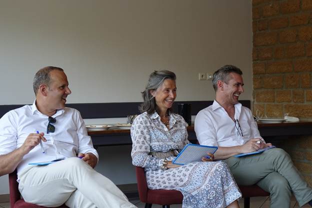 Cyrille, Angelique and Lionel competing in the quiz