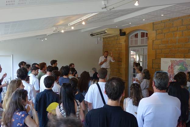 Cyrille making his speech to the team