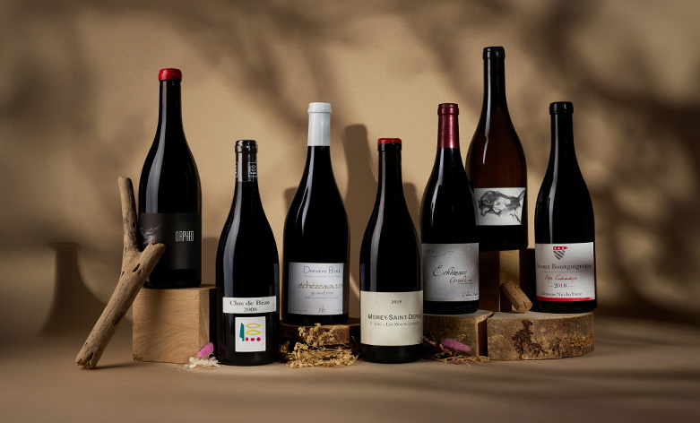 Bottles of Pinot Noir wine