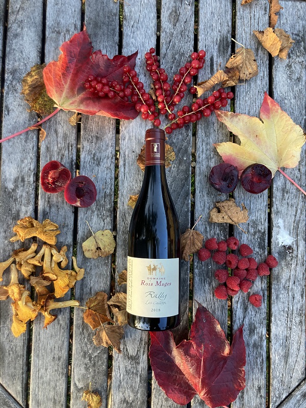 A bottle of Domaines Rois Mages wine