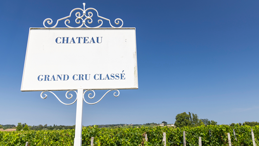 A grand cru classe sign in Bordeaux