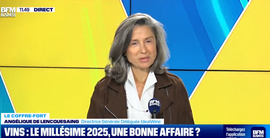 Angélique de Lencquesaing talking about teh 2025 harvest on French news channel BFM