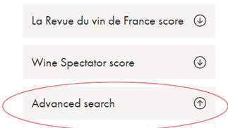 The iDealwine website filter