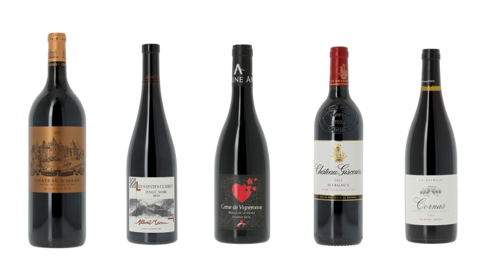 Bottles listed in James Suckling's top 100 French wines