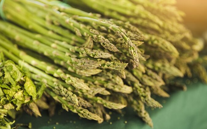 Asparagus ready to be served with a mayonnaise sauce