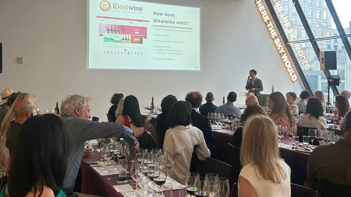 Roman leading a wine masterclass in New York