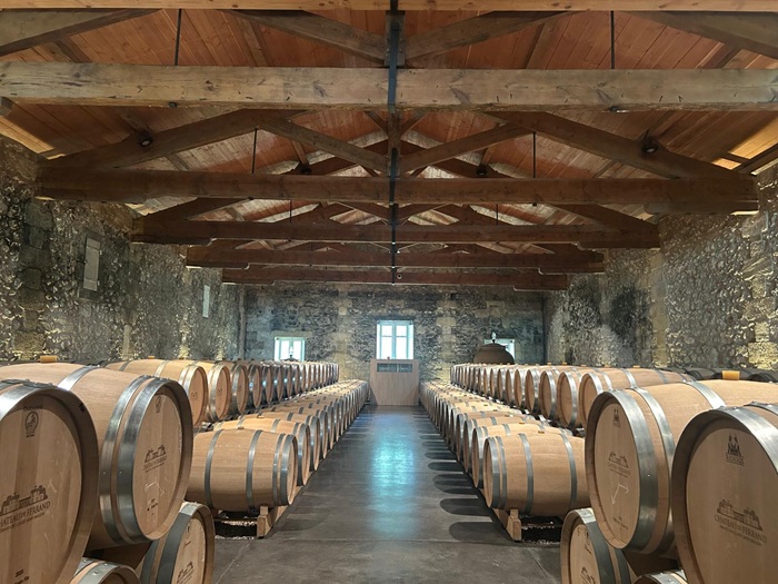 barrels in Château de Ferrand's winety