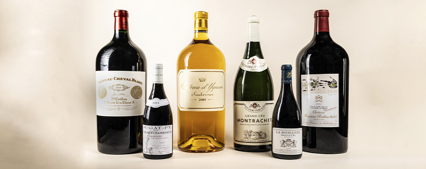 Private collection bottles: Yquem, montrachet